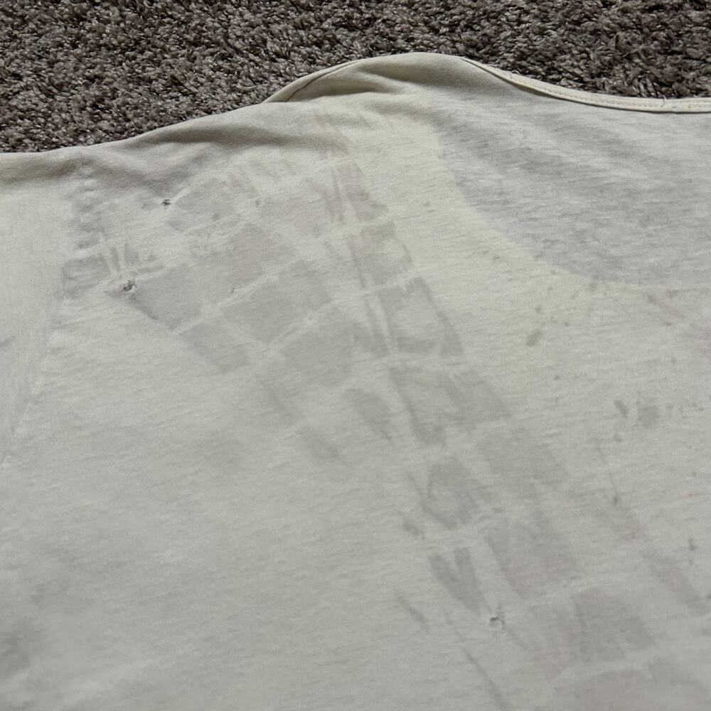 Vintage Thrashed Shirt Plain White Tee 90s y2k Minimalist Aesthetic OSFA Mens XL - Picture 13 of 14